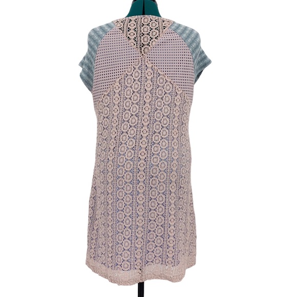 smash! Pink and Blue Mixed Patterns and Textures Short Sleeved Dress, XL - Picture 8 of 16